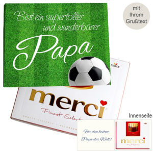Persönliche Grußkarte mit Merci: Wunderbarer Papa (250 g)
