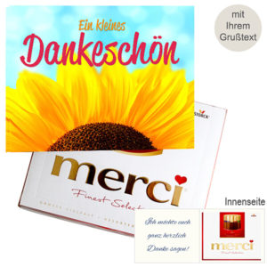 Persönliche Grußkarte mit Merci: Ein kleines Dankeschön (250 g)
