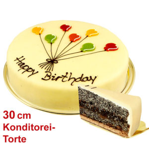 Große Konditorei-Mohntorte ?Happy Birthday?