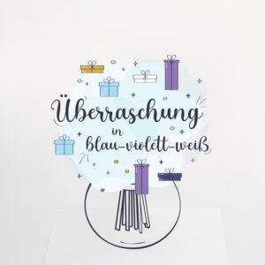Überraschungsstrauß in Blau-Violett-Weiß