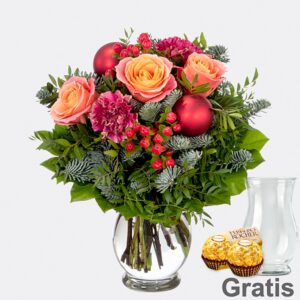 Blumenstrauß Kaminfeuer