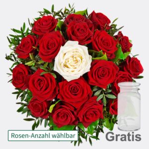 Rosenstrauß mit Vase Nur für Dich