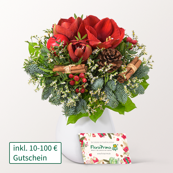 Blumenstrauß Winterstimmung mit Gutschein sowie