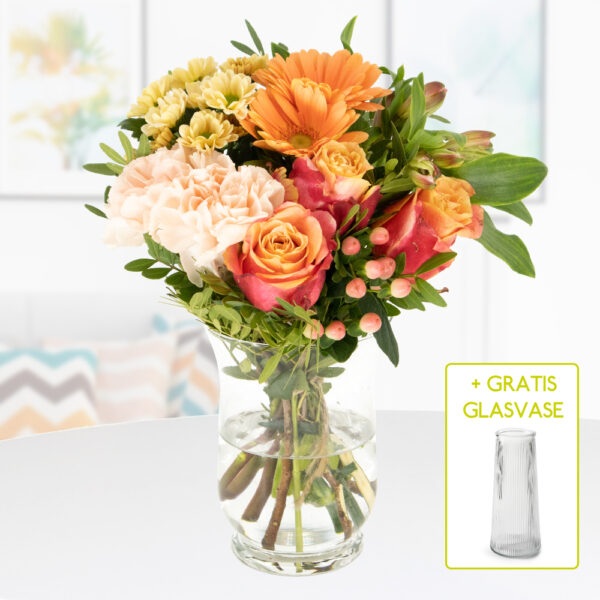 Blumenstrauß Bella + gratis Glasvase