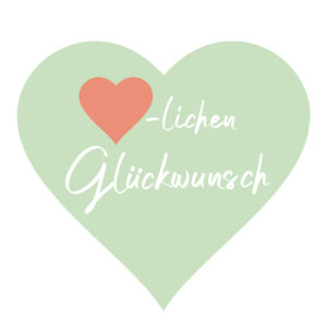 "Herzlichen Glückwunsch" Grußkarte in Herzform