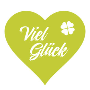 "Viel Glück" Grußkarte in Herzform