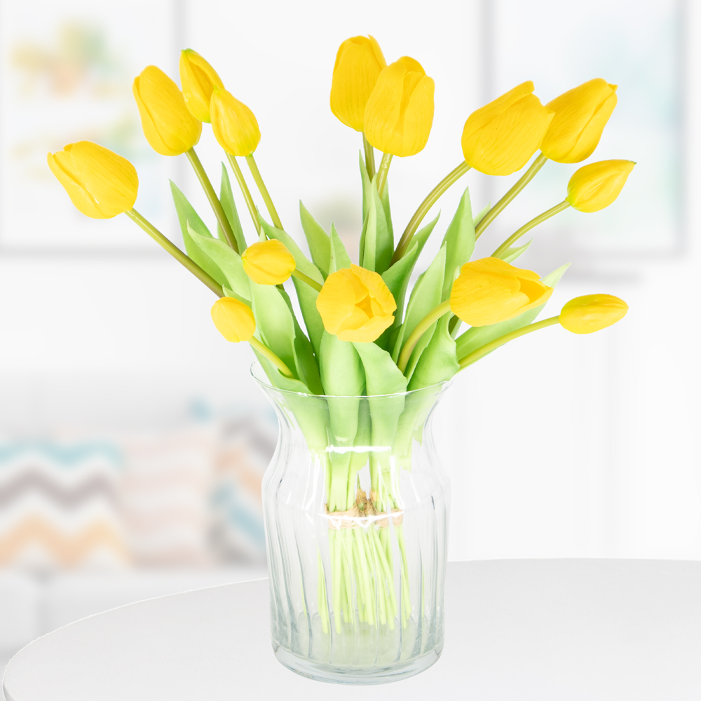 14 Gelbe Kunsttulpen