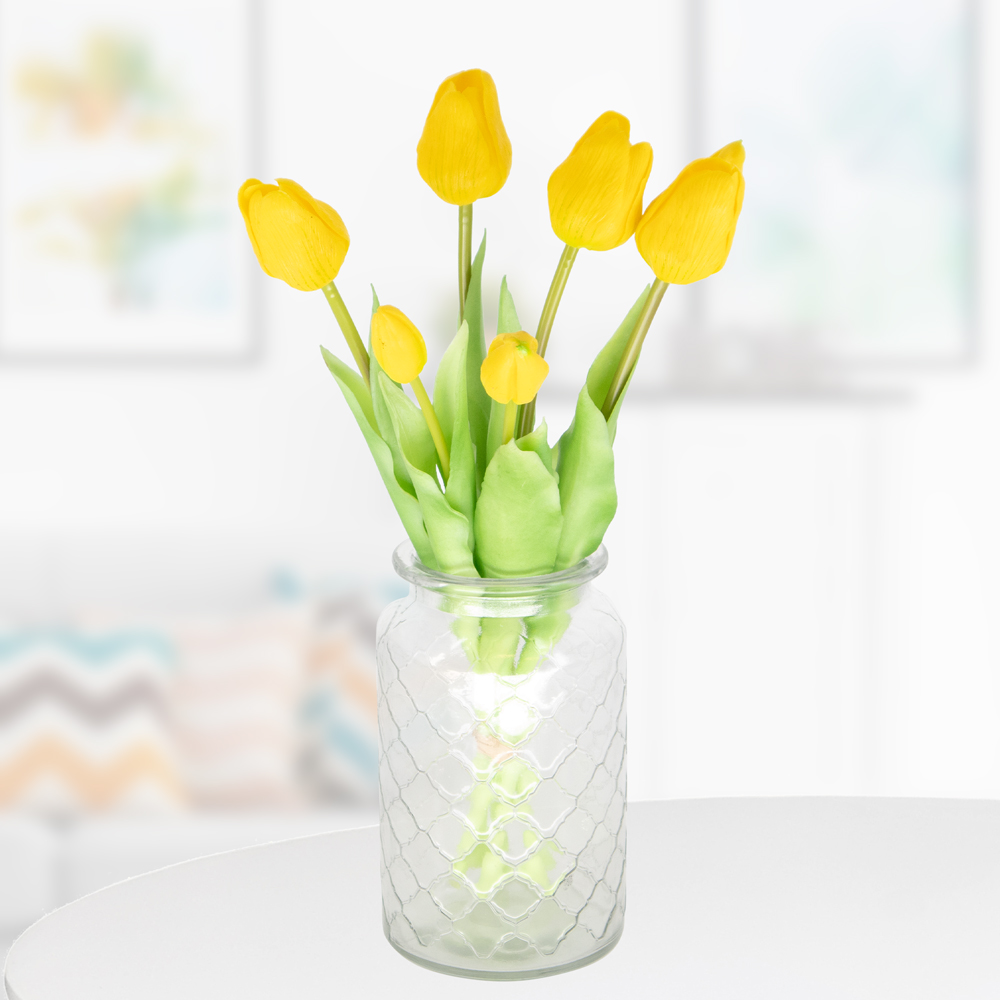 7 Gelbe Kunsttulpen