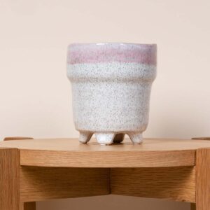 Keramik Übertopf Orchidee Rosa/Weiß - 11,5 cm