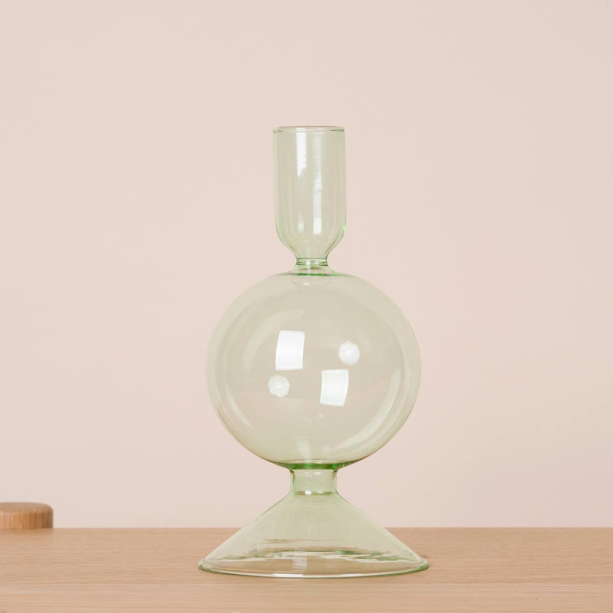 Glas Kerzenhalter Hellgrün