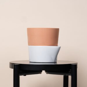 Bewässerungübertopf  Weiß/Terracotta - 12 cm