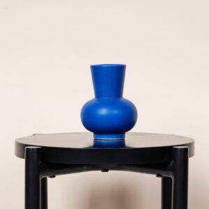 Steingut Vase Blau