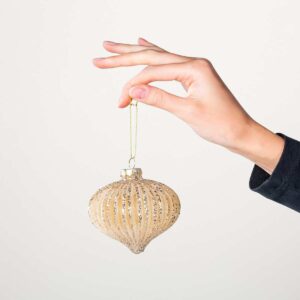 Weihnachtskugel Glitzernd Tropfenförmig