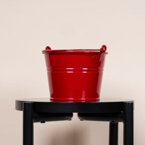 Metall Eimer Henkel Rot - 13 cm