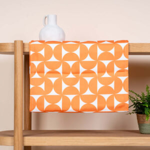 Tischläufer Musterdesign Orange/Weiß