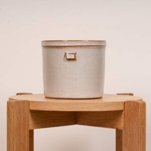 Keramik Übertopf Griff Beige - 15 cm