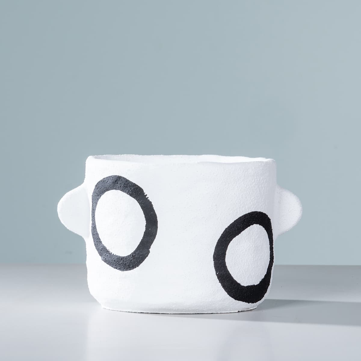 Steingut Übertopf Weiß - 10,5 cm