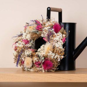 Trockenblumenkranz Natur Pink