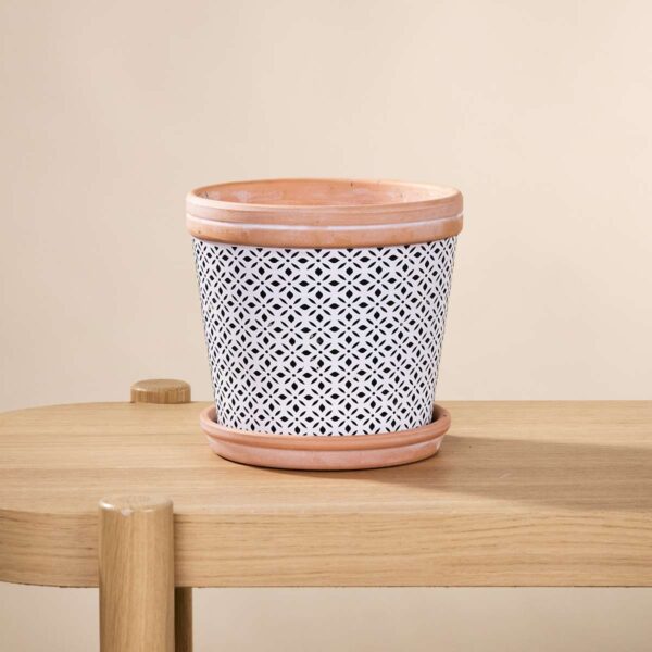 Terrakotta Übertopf Schwarz - 14 cm