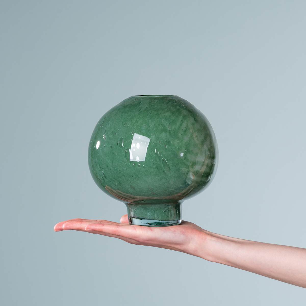 Glasvase Kugel Grün