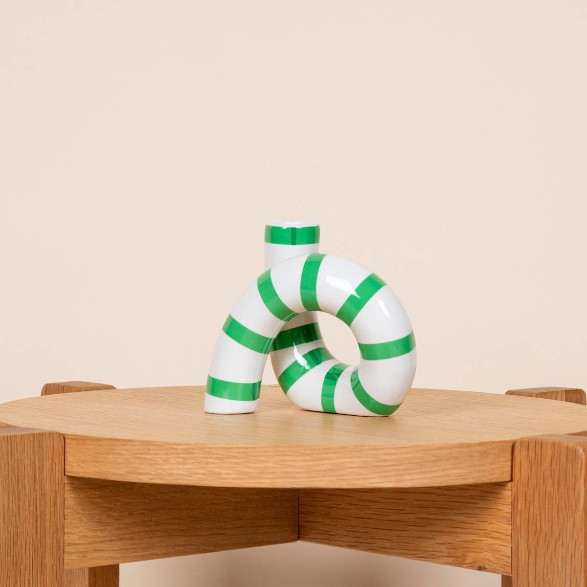 Keramik Kerzenhalter Zuckerstange Grün