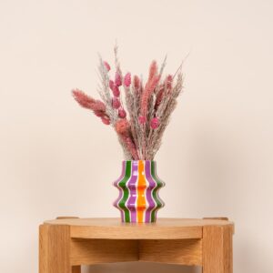 Keramikvase ZickZack Violett