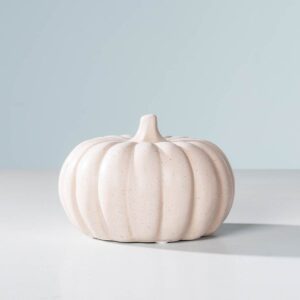 Keramik Kürbis Beige Groß