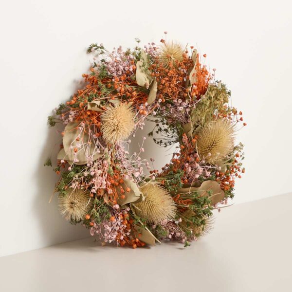 Trockenblumenkranz Orange