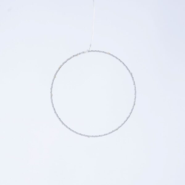 LED Kranz Silberfarben Warmweiß - 20 cm
