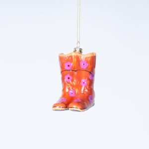 Deko Hänger Glas Stiefel Rot