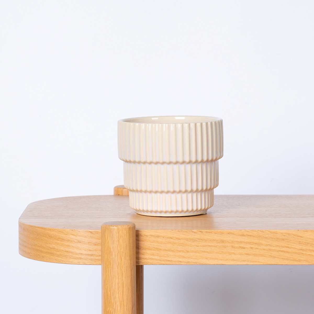 Keramik Übertopf Cremeweiß - 10 cm