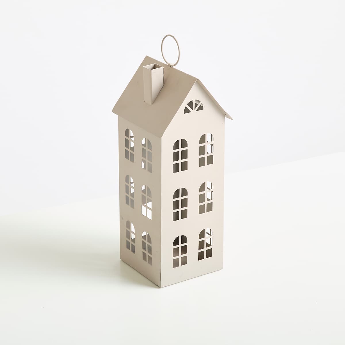 Metall Windlicht Taupe