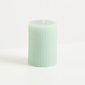 Kerze Rille Mint - 10 cm