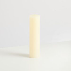 Kerze Rille Weiß - 20 cm