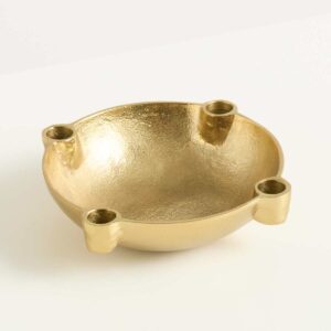 Aluminium Kerzenschale Goldfarben