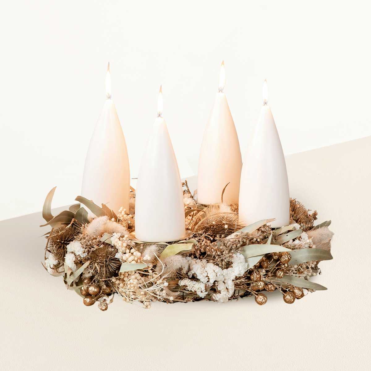 Adventskranz Trockenblumen Elegant Eukalyptus