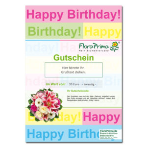 Digitaler Blumengutschein ?Happy Birthday?