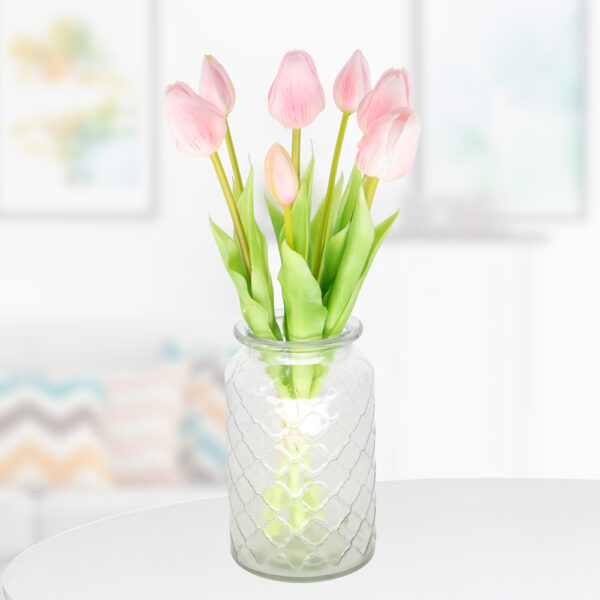 7 Rosa Kunsttulpen
