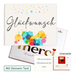 Persönliche Grußkarte mit Merci: Glückwunsch (250 g)