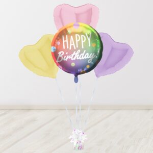 Heliumballon-Geschenk ?Happy Birthday? Rainbow Pastell Set