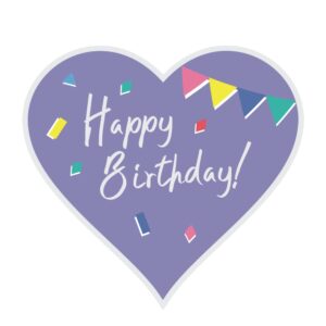 "Happy Birthday" Grußkarte in Herzform