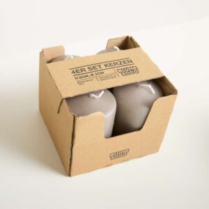 Kerze Grau 4er-Set