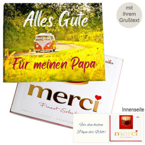 Persönliche Grußkarte mit Merci: Alles Gute. Für meinen Papa (250 g)