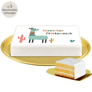 Biskuittorte ?Herzlichen Glückwunsch mit Lama