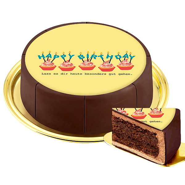 Dessert-Motiv-Torte ?Happy Birthday - Lass es dir heute besonders ...