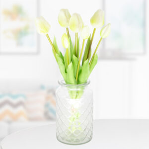 7 Weiße Kunsttulpen