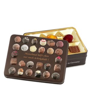 Präsentdose ?Manchmal hilft eben nur noch Schokolade?