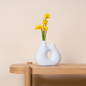 Vase Keramik Organische Form Weiß