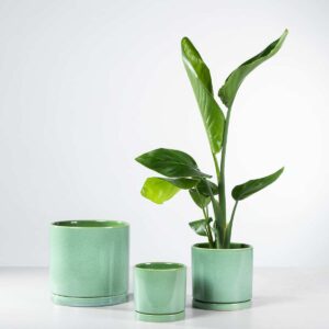 Keramik Übertopf Portugal Grün - 19 cm