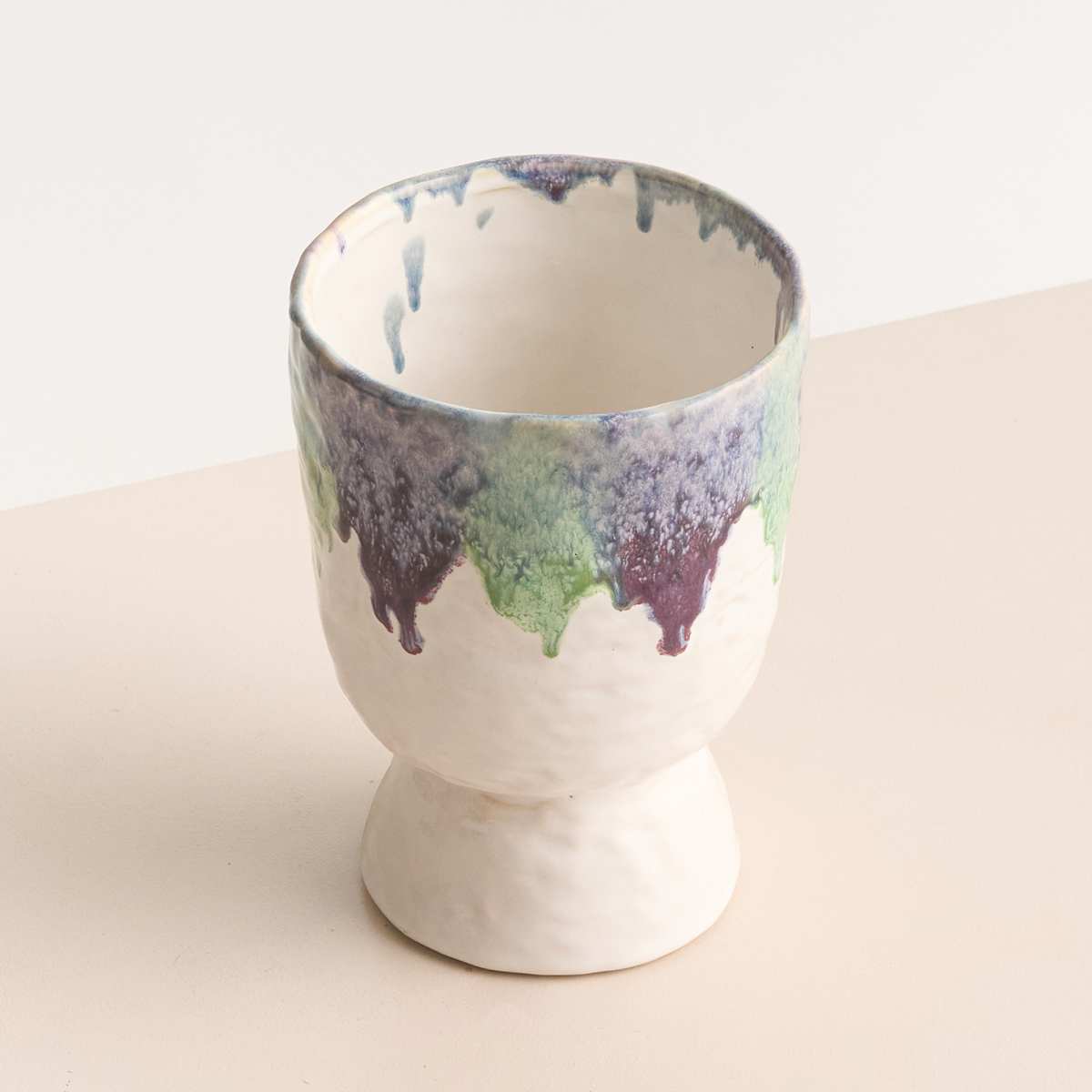 Keramik Übertopf Farbverlauf Mint Blau - 12cm